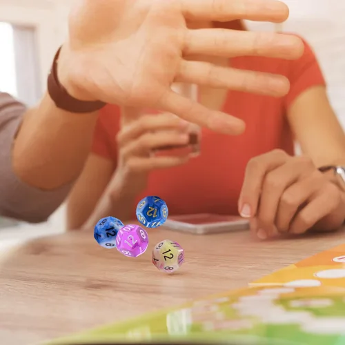 Miniatura 7 de AUSTOR Juego de 42 dados poliédricos de 6 caras, surtido de dados de colores mixtos con una bolsa de almacenamiento de terciopelo negro