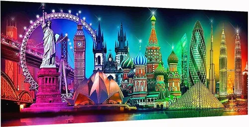 Miniatura 17 de JATOK - Kits de pintura de diamantes grandes para adultos (31.5 x 15.7 pulgadas) DIY 5D Sea Moon Full Round Drill Crystal Rhinestone Bordado Cuadros