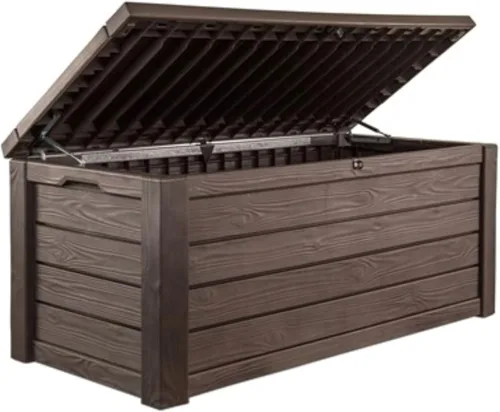 Miniatura 14 de Keter Westwood 150 - Caja de almacenamiento grande de resina de 150 galones para muebles de patio, cojines de exterior, herramientas de jardín