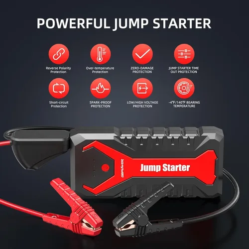 Miniatura 4 de DBPOWER Arrancador portátil para coche de 5000A/80.66Wh, para motores de hasta 8.0 L gasolina y 6.5 L diesel, arrancador de batería de iones