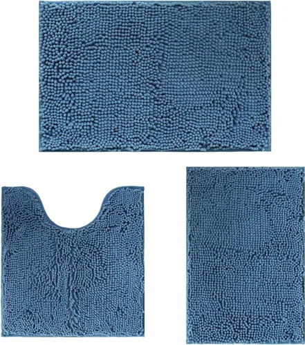Miniatura 32 de Juego de alfombras de baño de 2 piezas, súper absorbente suave, gruesa, lavable en lavadora, alfombra de baño de chenilla antideslizante, alfombra