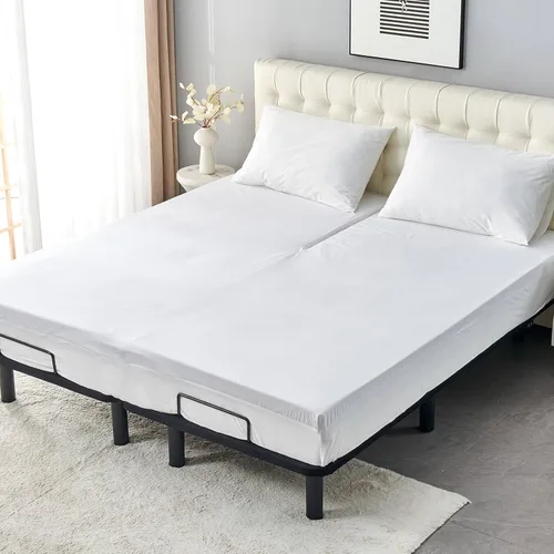 Miniatura 6 de Kingnex - Protector de colchón impermeable de doble parte para cama king ajustable con cabeza flexible de 32-34 pulgadas desde la cabecera, ultra