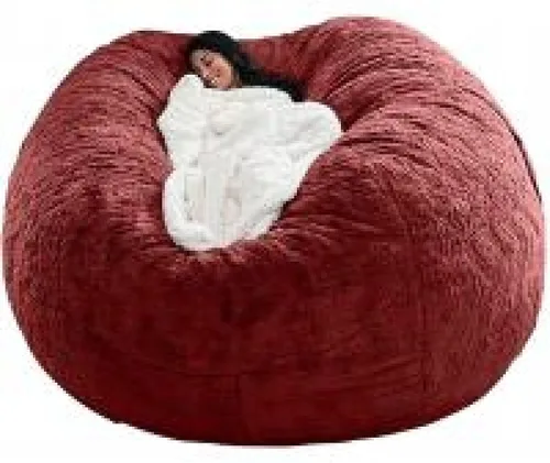 Miniatura 20 de DIOB Funda redonda para silla de puf, para adultos, adolescentes (relleno no incluido), silla de sofá gigante suave, cómoda silla de descanso