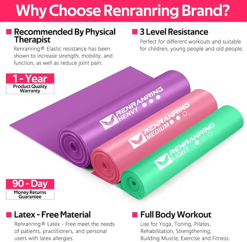 Miniatura 2 de Bandas de resistencia para entrenamiento, bandas de ejercicio para terapia física, estiramiento, recuperación, pilates, rehabilitación