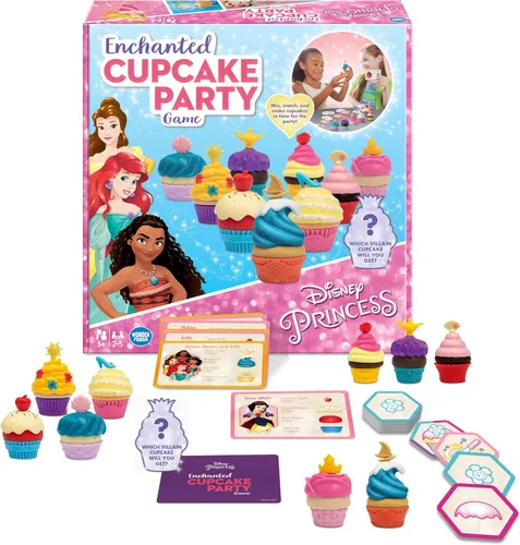 Wonder Forge Juego de fiesta de cupcakes encantados de Disney Princesas - Emocionante juego de correspondencia | Divertido para niños y adultos |