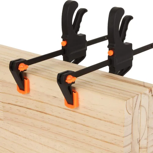 Miniatura 6 de Paquete de 12 abrazaderas de barra de 4 pulgadas para carpintería, abrazaderas de agarre rápido, abrazadera de trinquete con una mano, mini