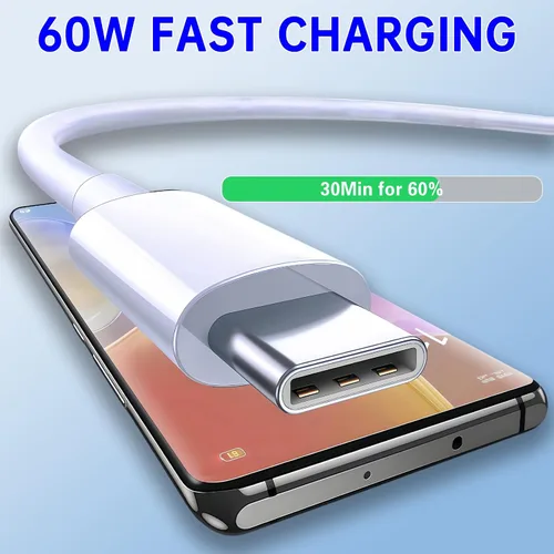 Miniatura 2 de Cable USB C a USB C de 60 W, paquete de 5 unidades a granel [5 x 3.3 pies] de carga rápida, cable tipo C compatible con teléfono 15/16 Pro/Max