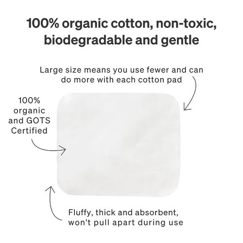 Miniatura 4 de LoveNoobs - Almohadillas de algodón para bebé para cambio de pañales, 360 unidades, ultra suaves, 100% algodón orgánico, extra grandes, para piel