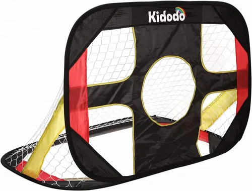 Kidodo Juego de red de portería de fútbol portátil, porterías de fútbol de entrenamiento emergentes para patio trasero, versiones interiores o