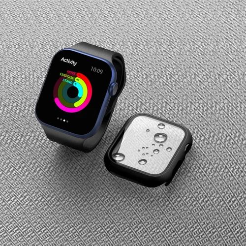 Miniatura 7 de Paquete de 2 fundas rígidas de policarbonato compatibles con Apple Watch, con protector de pantalla de cristal templado sin burbujas para accesorios
