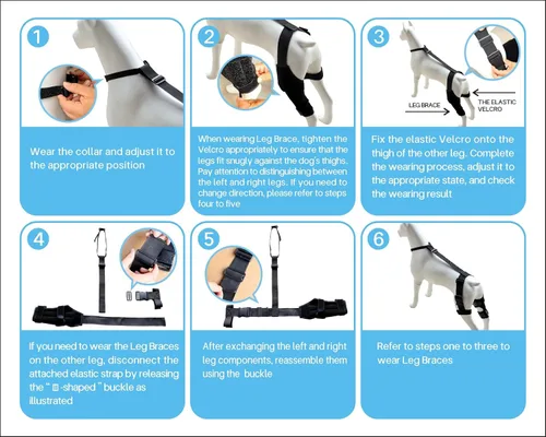 Miniatura 8 de Rodillera para perro para soporte de pierna trasera, recuperación de ACL y alivio del dolor en las articulaciones, manga de compresión ajustable