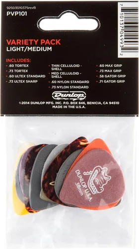 Miniatura 2 de Paquete variado de 12 púas Dunlop PVP101, Colores Variados