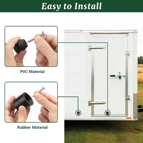 Miniatura 6 de Kit de soporte para puerta de remolque de perfil bajo con protector de goma, se ajusta a remolque de RV - Juego de 2