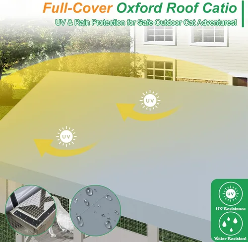 Miniatura 7 de Catio Recinto Extra Grande para Gatos al Aire Libre Impermeable, Casa para Mascotas al Aire Libre con Acceso Peatonal para Múltiples Gatos, Jaula