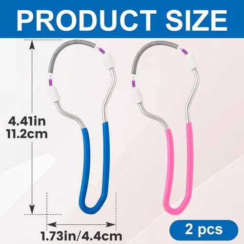 Miniatura 2 de 2 unidades de removedor de vello facial manual, depiladora de resorte facial de acero inoxidable con asa, herramienta de eliminación de vello facial