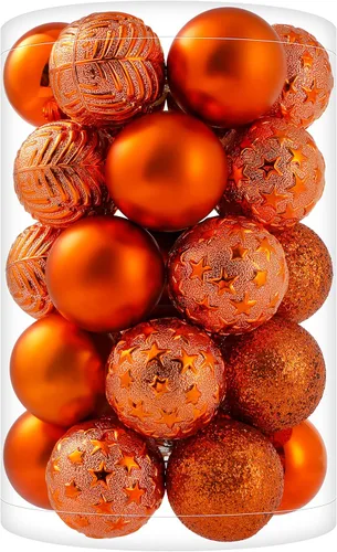 Miniatura 26 de 34 piezas Adornos de bola de Navidad azul bebé irrompibles de plástico para árbol de Navidad, decoraciones para fiesta de Navidad, oficina en casa