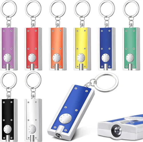 Glooglitter 8 piezas mini llavero linterna LED llavero luz a granel pequeña linterna para acampar al aire libre senderismo equipo y regalo de