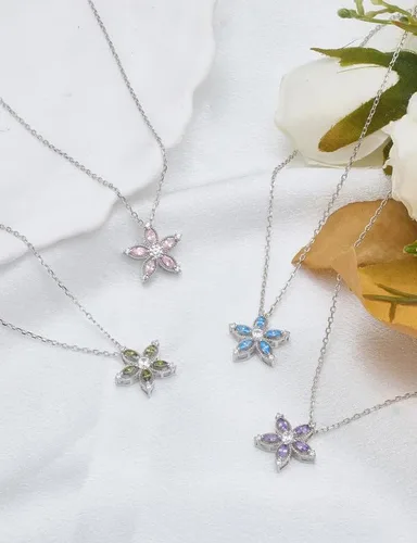 Miniatura 5 de ITS4YEO 925 Sterling Silver Love Heart Birthstone Necklaces Silver Necklace Zircon Pendant Necklaces for Women Jewelry Gift for Women Wife Girls Her