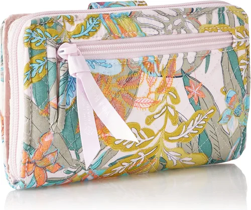 Miniatura 2 de Vera Bradley Cartera de algodón con protección RFID para mujer, Painted Feathers