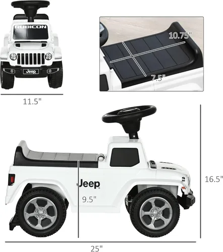 Miniatura 7 de Aosom Coche de empuje para niños, con sonidos del motor y almacenamiento debajo del asiento, auto deslizante con bocina, juguete para sentarse