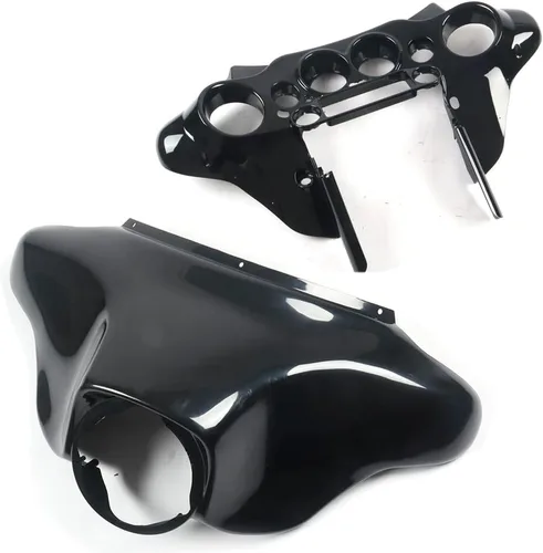Miniatura 9 de Carenado interior delantero de murciélago compatible con Harley Davidson Touring Street Electra Glide FLHX FLHTC FLHTCU FLHT-Negro brillante