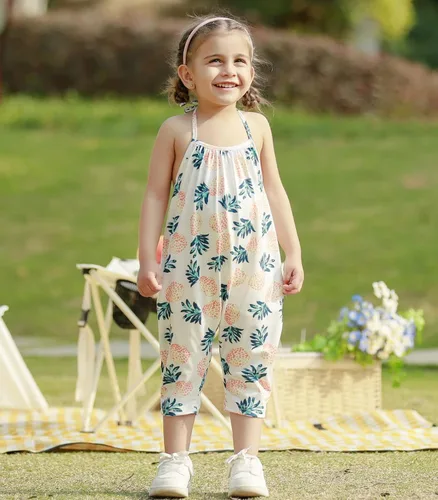 Miniatura 5 de RAISEVERN Mameluco sin espalda para niñas pequeñas, con bolsillo, talla 1-6 T