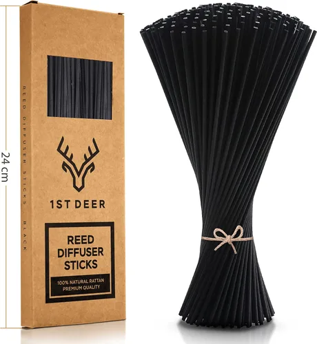 Miniatura 7 de Varillas de fibra – 100 varillas difusoras de varillas negras para aceite esencial, aroma, spa, fragancia, aromaterapia (9.4 in x 0.118 in)