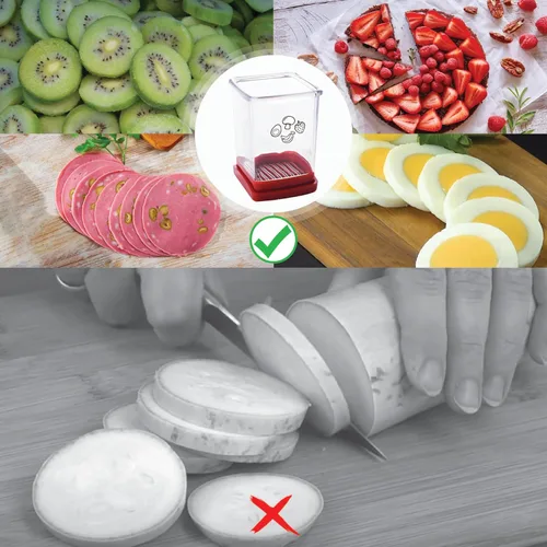 Miniatura 4 de Cortador y picador de frutas - Cortador de tazas para fresa, uva, plátano, champiñones, utensilios de cocina para frutas y verduras, herramienta