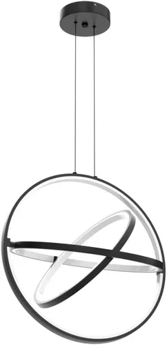Miniatura 4 de Candelabro moderno negro redondo LED colgante, lámpara contemporánea, luz colgante regulable para comedor, cocina, dormitorio, sala de estar, 68 W