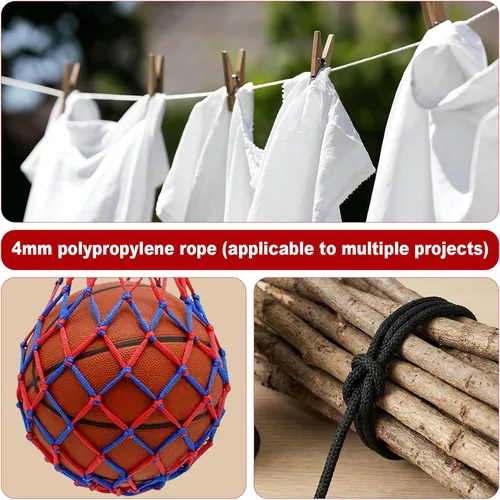 Miniatura 6 de Cuerda trenzada de macramé de 5/64 pulgadas de colores surtidos – Cuerda de poliéster hecha a mano de 100 yardas para hacer joyas, ganchillo, asa