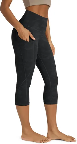 Miniatura 77 de ODODOS - Leggings capri de cintura alta para mujer con bolsillos, control de abdomen, no se transparentan, para entrenamiento atlético, running