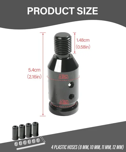 Miniatura 5 de YAKEFLY - Conector universal de cambio de marchas, adaptador de palanca de cambios automático de aluminio, engranaje manual no roscado M12x1.25 Negro