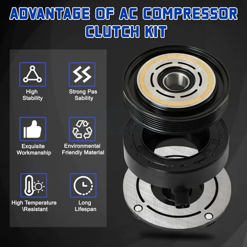 Miniatura 4 de Kessocco 4710535 - Kit de embrague de compresor de CA para Honda Odyssey 3.5L 2008-2017 12V A/C Clutch, Iron Material, 4-Pulley Grooves, Solve the