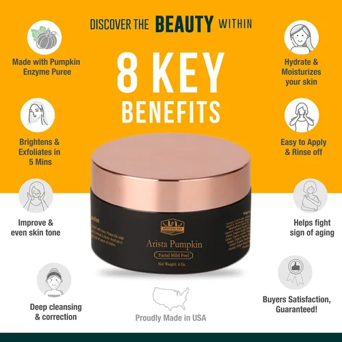 Miniatura 4 de L&I Apothecary 4 onzas líquidas Arista Pumpkin Enzyme Mask - Mascarilla exfoliante para tono desigual, líneas finas y opacidad. Máscara aclaradora.