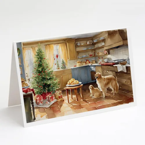 Miniatura 99 de Caroline's Treasures DAC3884GCA7P Paquete de 8 tarjetas en blanco de Navidad con galletas de husky siberiano Tarjetas de felicitación con sobres