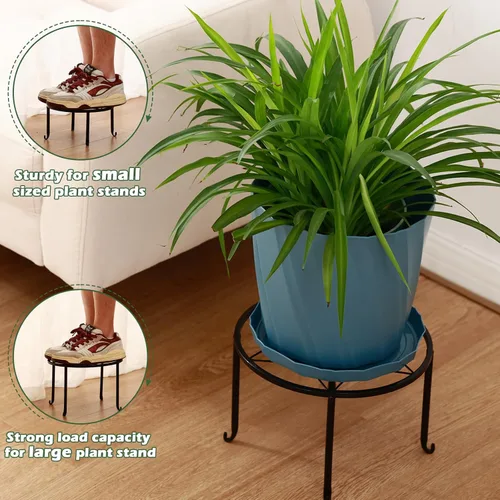 Miniatura 5 de Paquete de 6 soportes de metal grandes de 9 pulgadas para interiores y exteriores, soporte para plantas en maceta de hierro a prueba de óxido