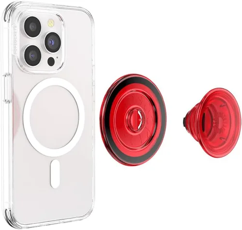 Miniatura 6 de PopSockets Phone Grip with Expanding Kickstand, Adhesive Grip - Molded Flower Red Wine Translucent rojo (Red Translucent)