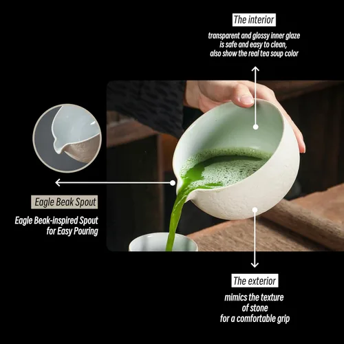 Miniatura 3 de TEANAGOO Cuenco Matcha con boquilla, 2 cuencos de cerámica para matcha y soporte para batidor (Chawan), cuenco blanco de 18 OZ/510ML con soporte