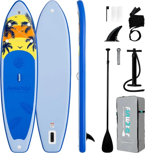 FunWater Tabla de remo inflable ultraligera con accesorios de SUP para adultos y jóvenes de todos los niveles de habilidad