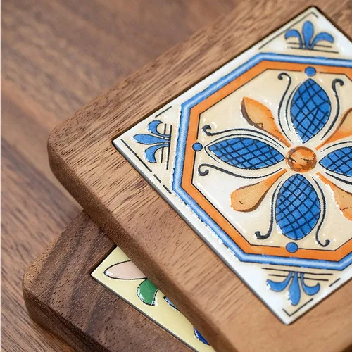 Miniatura 8 de Tapete para ollas de madera natural, antiquemaduras, posavasos para ollas de té caliente y sartenes, accesorios de encimera de cocina (C)