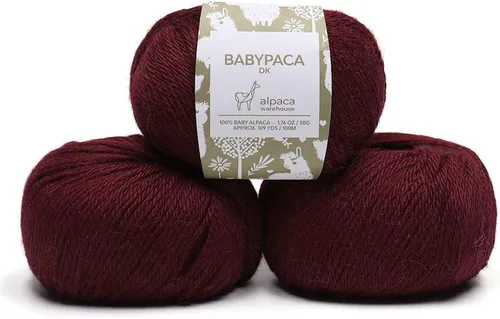 Miniatura 69 de 100% Hilo de Lana de Alpaca Bebé (Juego de 3 Madejas, 150 Gramos) Peso DK - Hecho en Perú - Celestialmente Suave y Perfecto para Tejer y Ganchillo