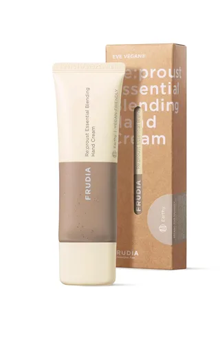 FRUDIA Re:proust Essential Blending Crema de manos – Aroma terroso, 1.76 onzas líquidas | Hidratante vegano no graso con manteca de karité, sándalo,