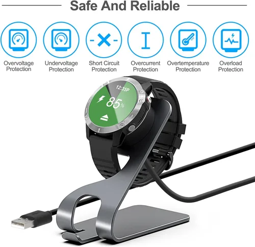 Miniatura 4 de Garmin - Estación de carga magnética con cable USB de 5 pies para Instinct, Vivoactive 3/4, Fenix 5/6, Venu, Forerunner 745/945/935/245, Approach S60