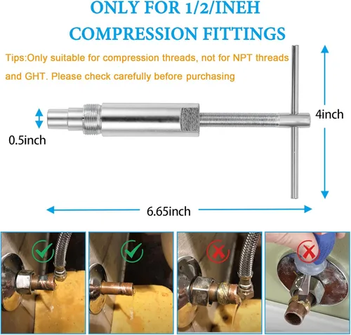 Miniatura 2 de Extractor de manga de compresión y removedor de mangas para accesorios de compresión de 1/2 pulgada solamente, quita la tuerca y la virola