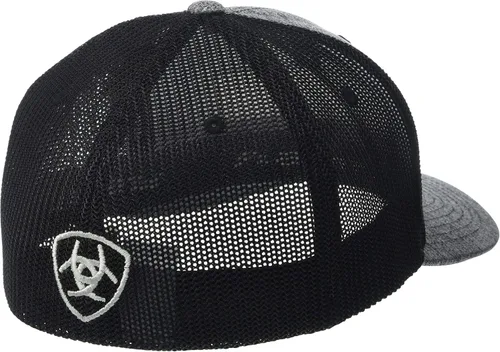 Miniatura 2 de ARIAT Gorra Snapback con logotipo de caja para hombre, Gris jaspeado Negro