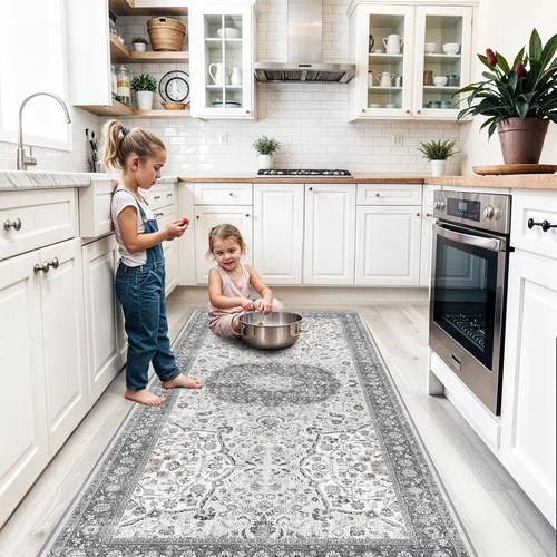 Miniatura 59 de Alfombra lavable para pasillo - 2x7 alfombras de cocina, alfombra para entrada, alfombra vintage, suave, alfombra antideslizante para piso, alfombra