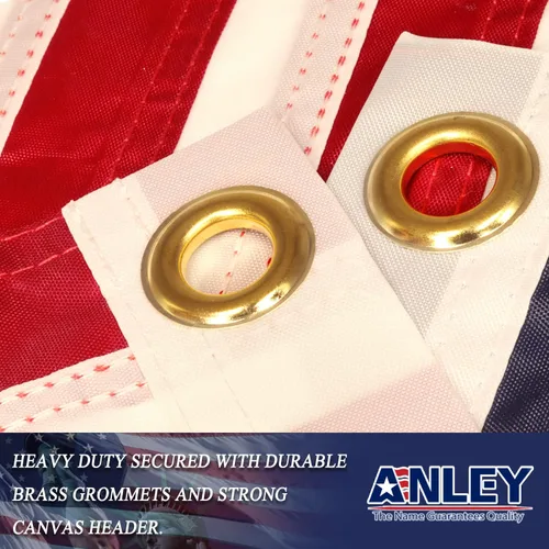 Miniatura 4 de Anley EverStrong - Bandera oficial de yates de 12 x 18 pulgadas, estrellas bordadas y rayas cosidas, 4 filas de costuras de cerradura, banderas