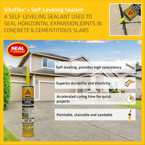 Miniatura 4 de SIKA Sikaflex - Sellador autonivelante, poliuretano gris, curado rápido, para juntas de expansión de hormigón, impermeable, pintable, rellena