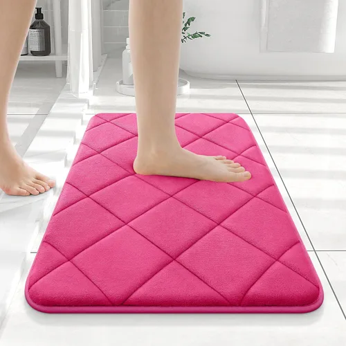 Miniatura 74 de OLANLY Tapete de baño de espuma viscoelástica de 24 x 16 pulgadas, ultra suave y absorbente, lavable a máquina, cómodo tapete de baño para suelo