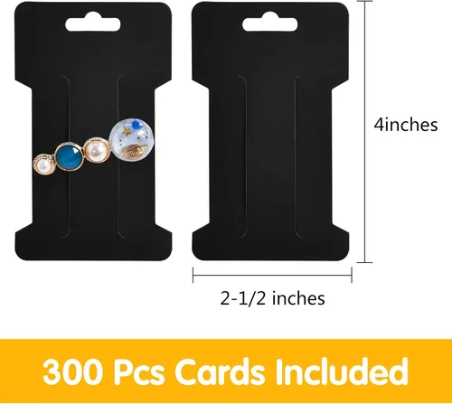 Miniatura 2 de 300 tarjetas de exhibición de pinzas para el cabello, pasadores para el cabello, soporte de exhibición de joyas, cartón de papel rectangular